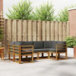 vidaXL Ensemble de canapés d'extérieur 6 pc Naturel et Anthracite