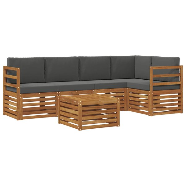 vidaXL Ensemble de canapés d'extérieur 6 pc Naturel et Anthracite