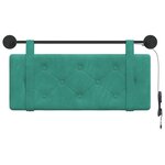 vidaXL Tête de lit suspendue Avec lumière LED Turquoise Velours
