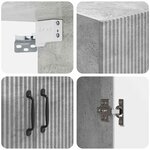 vidaXL Ensemble de Meubles 2 Pièces Gris béton Bois d'ingénierie