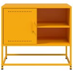 vidaXL Meuble TV jaune moutarde 68x39x60 5 cm acier