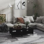 vidaXL Table basse noir 103 5x60x35 cm bois d'ingénierie