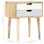 vidaXL Table de chevet 47x35x59 cm Bois de manguier massif