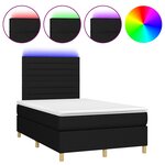 vidaXL Sommier à lattes de lit matelas et LED noir 120x190 cm tissu