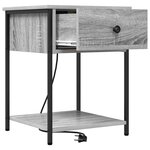 vidaXL Cabinet de chevet avec tiroir 2 Pièces Sonoma gris 42 x 41 x 56 cm