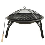 vidaXL Foyer et barbecue avec tisonnier 2 en 1 56x56x49 cm Acier