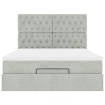 vidaXL Cadre de lit ottoman et matelas gris clair 140x190 velours