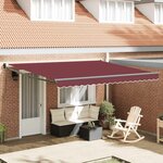 vidaXL Auvent manuel rétractable bordeaux 400x300 cm