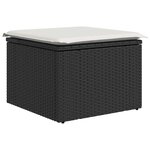 vidaXL Salon de jardin 10 Pièces avec coussins noir résine tressée
