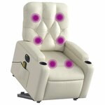 vidaXL Fauteuil inclinable de massage électrique crème similicuir