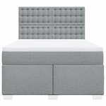 vidaXL Sommier à lattes de lit avec matelas Gris clair 140x190cm Tissu