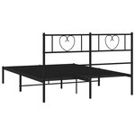 vidaXL Cadre de lit métal sans matelas avec tête de lit noir 140x200cm