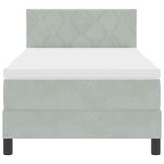 vidaXL Lit à ressorts avec matelas Gris clair 90 x 200 cm Velours