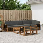vidaXL Ensemble de canapés d'extérieur 9 pc Naturel et Anthracite