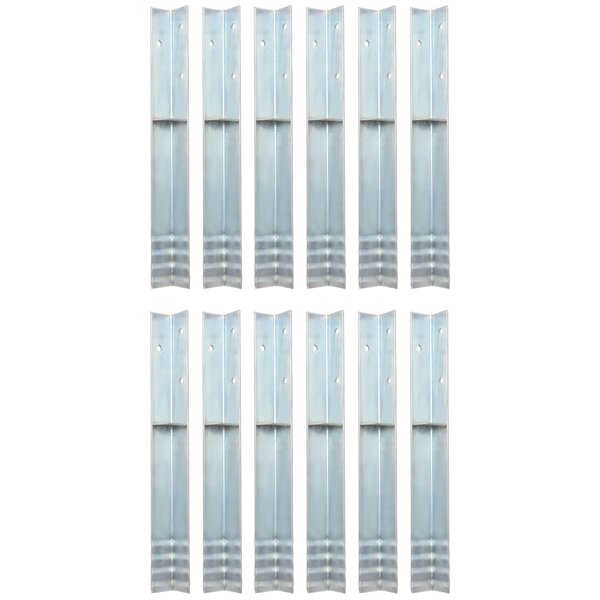 Vidaxl piquet de sol en forme de l 12 pièces acier galvanisé 5 x 5 x 50cm