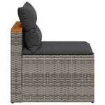 vidaXL Canapés de jardin sans accoudoirs avec coussins 2 Pièces gris