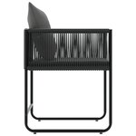 vidaXL Chaises de Jardin avec Coussins 4 Pièces Noir Rattan Poly