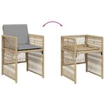 vidaXL Chaises de jardin avec coussins lot de 4 mélange beige
