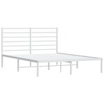 vidaXL Cadre de lit métal avec tête de lit blanc 120x190 cm