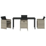 vidaXL Ensemble de salle à manger jardin 5 pièces avec coussins gris clair poly rattan