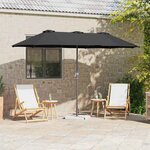 vidaXL Parasol de jardin Noir 370 x 197 x 239 cm