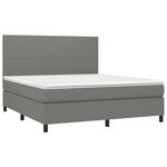 vidaXL Sommier à lattes de lit et matelas et LED Gris foncé 180x200 cm