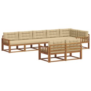 vidaXL Ensemble de canapés d'extérieur 8 pc Naturel et Beige