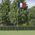 vidaXL Drapeau de la France et mât 6 23 m Aluminium