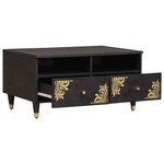 vidaXL Table basse Noir 80 x 54 x 40 cm Bois de mangue massif