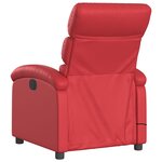 vidaXL Fauteuil de massage inclinable électrique rouge similicuir