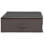 vidaXL Boîte de rangement avec fenêtre transparente 2 Pièces Gris