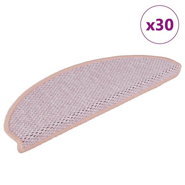 vidaXL Tapis d'escalier autocollants 30 Pièces 65x21x4 cm rose