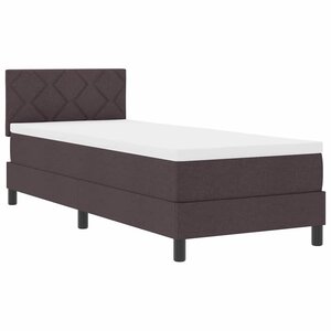 vidaXL Lit à ressorts avec matelas Marron foncé 80 x 200 cm tissu