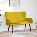 vidaXL Sofa 2 places Jaune 115 x 61 x 87 cm Velours (V)