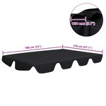 vidaXL Toit de rechange de balançoire noir 188/168x145/110 cm