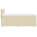 vidaXL Sommier à lattes de lit et matelas Crème 90x190 cm Tissu