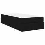 vidaXL Cadre de lit avec matelas Noir 100 x 200 cm tissu