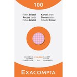 Étui De 100 Fiches - Bristol Quadrillé 5x5 Non Perforé 125x200mm - Couleurs Assorties - Exacompta