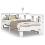 vidaXL Lit bibliothèque sans matelas blanc 90x200cm bois de pin massif