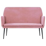 Banc banquette rose 108 x 79 x 79 cm velours 02_0010705