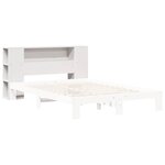 vidaXL Tête de lit avec rangement blanc 140 cm bois massif de pin