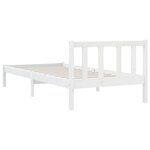 vidaXL Cadre de lit sans matelas blanc bois massif