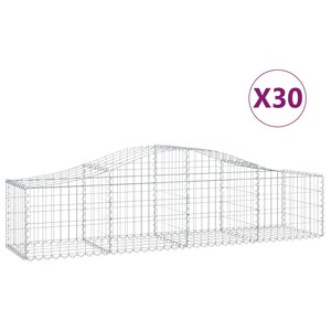 vidaXL Paniers à gabions arqués 30 Pièces 200x50x40/60 cm fer galvanisé