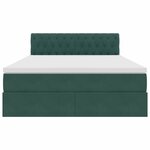 vidaXL Lit de Rangement avec matelas Vert foncé 140 x 190 cm Velours