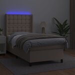 vidaXL Sommier à lattes de lit matelas LED Cappuccino 90x200cm