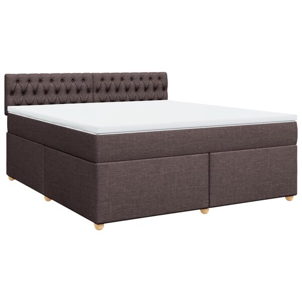 vidaXL Sommier à lattes de lit avec matelas Marron foncé 180x200 cm