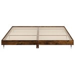 vidaXL Cadre de lit sans matelas chêne fumé 120x200 cm bois ingénierie