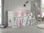 Scott Lit Mezzanine et Rideau Birdy Ses 3 Sacs Rangement Assortis