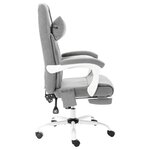 Chaise fauteuil siège de bureau informatique étude de massage tissu gris 02_0024011
