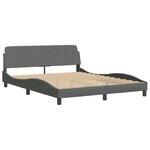 vidaXL Cadre de lit Dover gris foncé 152x203 cm tissu